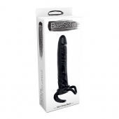 Чёрная насадка-фаллос для двойного проникновения INFLATABLE DILDO SLIM DONG  - 13,5 см. - Toyz4lovers - в Красногорске купить с доставкой