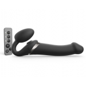 Черный безремневой страпон Multi Orgasm Size L с клиторальной стимуляцией - Strap-on-me - купить с доставкой в Красногорске