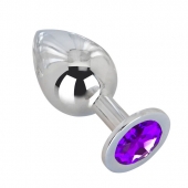 Большой плаг из стали с фиолетовым кристаллом Violet Dream - 9,5 см. - Erotic Fantasy - купить с доставкой в Красногорске