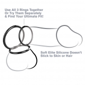 Набор из трех черных эрекционных колец Silicone 3-Ring Stamina Set - Pipedream - в Красногорске купить с доставкой