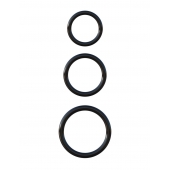 Набор из трех черных эрекционных колец Silicone 3-Ring Stamina Set - Pipedream - в Красногорске купить с доставкой