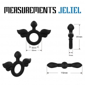 Черное эрекционное кольцо с крыльями Rooster Jeliel Angel - Velv or - в Красногорске купить с доставкой