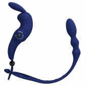 Синее эрекционное виброкольцо со съемным анальным хвостом - Baile - в Красногорске купить с доставкой