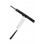 Черный кожаный ошейник-воротник с поводком - Pecado - купить с доставкой в Красногорске