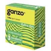Ультратонкие презервативы Ganzo Ultra thin - 3 шт. - Ganzo - купить с доставкой в Красногорске