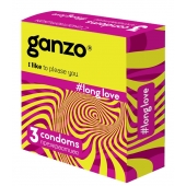 Презервативы с анестетиком для продления удовольствия Ganzo Long Love - 3 шт. - Ganzo - купить с доставкой в Красногорске