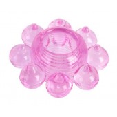 Розовое гелевое эрекционное кольцо-цветок - Toyfa Basic - в Красногорске купить с доставкой