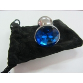 Анальное украшение BUTT PLUG  Small с синим кристаллом - 7 см. - Anal Jewelry Plug - купить с доставкой в Красногорске