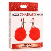 Красные зажимы на соски с помпонами Pom Pom - XR Brands - купить с доставкой в Красногорске