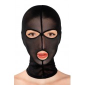 Черная сетчатая маска на голову с отверстиями для глаз и рта - Fetish Tentation - купить с доставкой в Красногорске