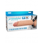 Полый страпон на ремнях 8’’ Hollow Silicone Strap-on - Pipedream - купить с доставкой в Красногорске
