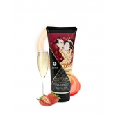 Массажный крем для тела с ароматом клубники и шампанского Sparkling Strawberry Wine - 200 мл. - Shunga - купить с доставкой в Красногорске