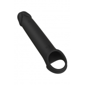 Черная насадка-удлинитель с вибрацией Vibrating Extender With Remote - Dream Toys - в Красногорске купить с доставкой