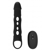 Черная насадка-удлинитель Vibrating Extender With Remote с вибрацией - Dream Toys - в Красногорске купить с доставкой