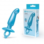 Голубая анальная пробка для массажа простаты Hither Silicone Prostate Plug - 14,3 см. - b-Vibe - в Красногорске купить с доставкой
