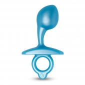 Голубая анальная пробка для массажа простаты Bulb Silicone Prostate Plug - 10,7 см. - b-Vibe - в Красногорске купить с доставкой