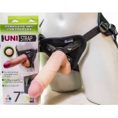 Страпон-унисекс с двумя насадками UNI strap 7  Harness - 19 и 16 см. - LOVETOY (А-Полимер) - купить с доставкой в Красногорске