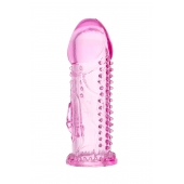 Розовая насадка на пенис с шипиками и коготком - 13,5 см. - A-toys - в Красногорске купить с доставкой