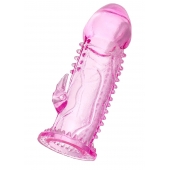 Розовая насадка на пенис с шипиками и коготком - 13,5 см. - A-toys - в Красногорске купить с доставкой