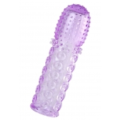 Фиолетовая рельефная насадка на пенис - 13,5 см. - A-toys - в Красногорске купить с доставкой