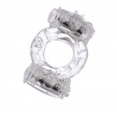 Прозрачное виброкольцо с двумя вибропульками - Toyfa Basic - в Красногорске купить с доставкой