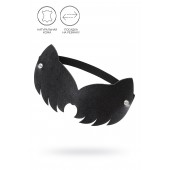 Черная закрытая кожаная маска с ушками кошки - Pecado - купить с доставкой в Красногорске