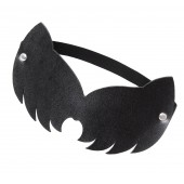 Черная закрытая кожаная маска с ушками кошки - Pecado - купить с доставкой в Красногорске