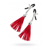 Зажимы на соски «Прищепки» с красными кисточками из замши - Pecado - купить с доставкой в Красногорске