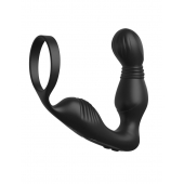 Черный вибростимулятор простаты с эрекционным кольцом Ass-Gasm Pro P-Spot Milker - Pipedream - в Красногорске купить с доставкой