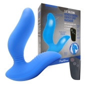 Синий вибромассажер простаты 3,5’’ Remote Control Curve P-spot Massager - 12 см. - Erokay - в Красногорске купить с доставкой