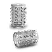 Прозрачная насадка с шипами и шишечками STAY HARD COCK SLEEVE 03 CLEAR - Blush Novelties - в Красногорске купить с доставкой