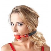 Силиконовый кляп-шар на чёрных ремешках Red Gag silicone - Orion - купить с доставкой в Красногорске
