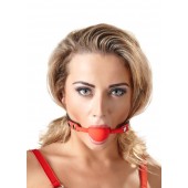 Силиконовый кляп-шар на чёрных ремешках Red Gag silicone - Orion - купить с доставкой в Красногорске