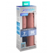 Телесная вибронасадка на член 3  Vibrating Mega X-tension with Remote - 22,9 см. - Pipedream - в Красногорске купить с доставкой