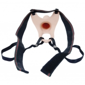 Телесный полый страпон на ремешках - 16,5 см. - Boys of Toys - купить с доставкой в Красногорске