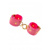 Розовые двуслойные кожаные оковы - Pecado - купить с доставкой в Красногорске