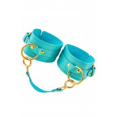 Голубые однослойные кожаные оковы - Pecado - купить с доставкой в Красногорске