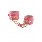 Розовые однослойные кожаные наручники - Pecado - купить с доставкой в Красногорске