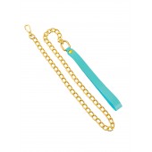 Голубой кожаный поводок с карабином для ошейника - 80 см. - Pecado - купить с доставкой в Красногорске