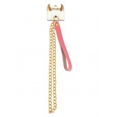 Розовый кожаный поводок с карабином для ошейника - 80 см. - Pecado - купить с доставкой в Красногорске