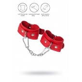 Красные кожаные наручники-браслеты со скруглёнными углами - Pecado - купить с доставкой в Красногорске