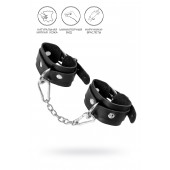 Черные кожаные наручники-браслеты со скруглёнными углами - Pecado - купить с доставкой в Красногорске