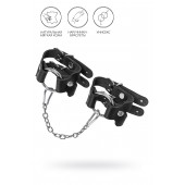 Черные кожаные наручники-браслеты из двух ремешков - Pecado - купить с доставкой в Красногорске