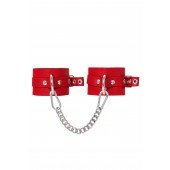 Красные мягкие кожаные оковы с люверсами - Pecado - купить с доставкой в Красногорске