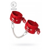 Красные мягкие кожаные оковы с люверсами - Pecado - купить с доставкой в Красногорске