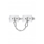 Белые мягкие кожаные наручники с люверсами - Pecado - купить с доставкой в Красногорске