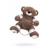 Бондажный набор: бурый мишка с белыми оковами и наручниками - Pecado - купить с доставкой в Красногорске