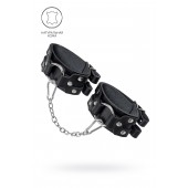 Черные кожаные оковы с двумя ремешками - Pecado - купить с доставкой в Красногорске