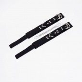 Черные кожаные оковы с регулируемыми ремешками - Crazy Handmade - купить с доставкой в Красногорске