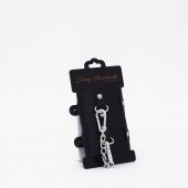 Черные кожаные наручники с хромированной фурнитурой - Crazy Handmade - купить с доставкой в Красногорске